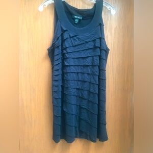 Style & Company Black Tunic Large Top with Layers of Material